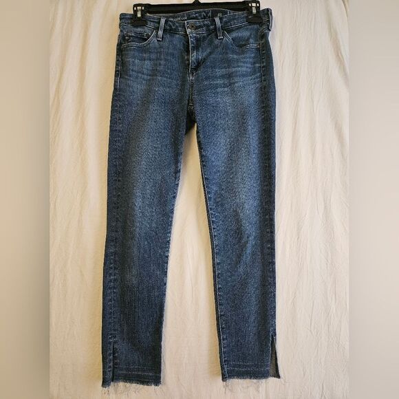 AG Adriano Goldschmied Stevie Jeans Women’s 28x25 Mid Rise Capri Ankle Raw Hem - Picture 1 of 10
